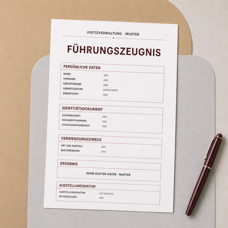 Beglaubt – beglaubigte Übersetzung eines Führungszeugnisses