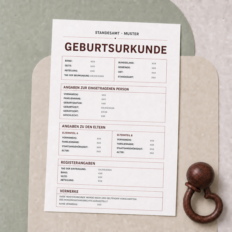 Beglaubt – beglaubigte Übersetzung einer Geburtsurkunde