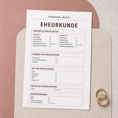 Beglaubt – beglaubigte Übersetzung einer Heiratsurkunde