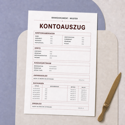 Beglaubt – beglaubigte Übersetzung eines Kontoauszugs