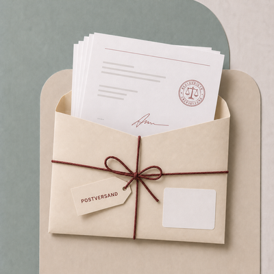 Beglaubt – Postversand des unterschriebenen Originals